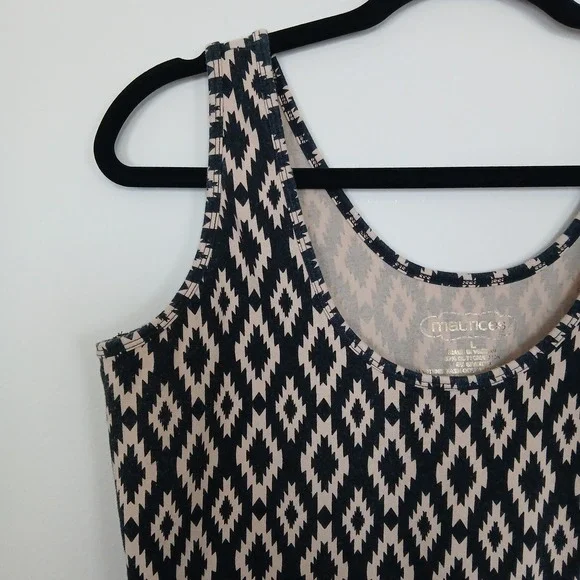 Maurices Tank Top Women Large Boho Tribal Print Geometric Festival Summer Casual - Picture 3 of 8